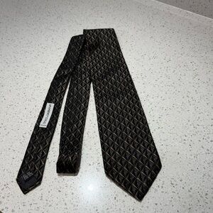 Dolce & Gabbana Geometric Black olive and Gold Tie